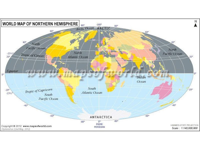 world map northern hemisphere