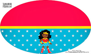 Cumpleaños de la Mujer Maravilla Afro: Toppers para Cupcakes, Etiquetas Redondas o Stickers para Imprimir Gratis.