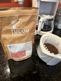 A bag of "Tulum" coffee from India.