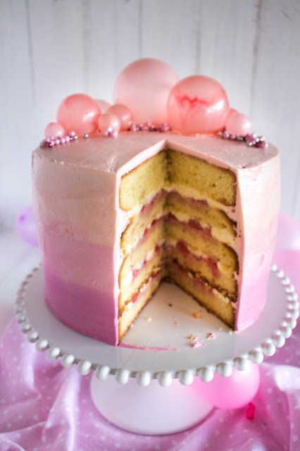 Cassie Cakes Pink Bubble Strawberry Butter Cake