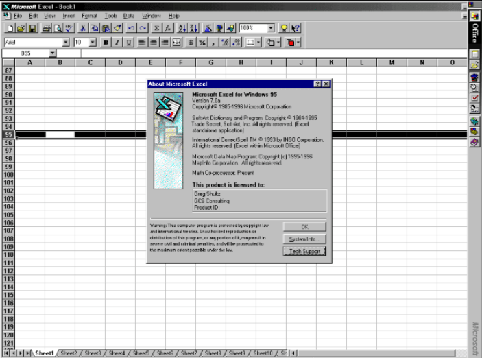 MS Excel 95