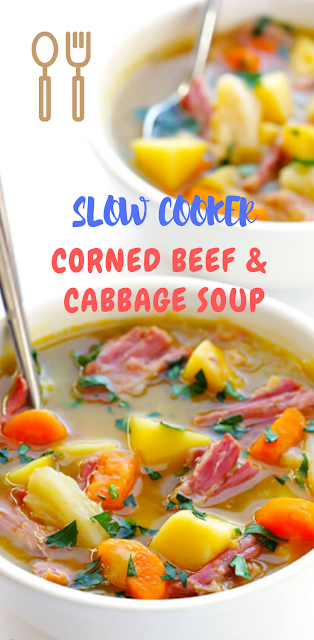 SLOW COOKER CORNED BEEF AND CABBAGE SOUP