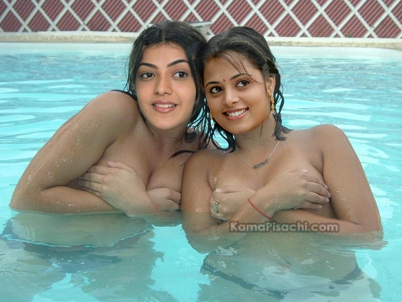 Kajal Agarwal and Sindhu Menon Nude bathing Photo Fake