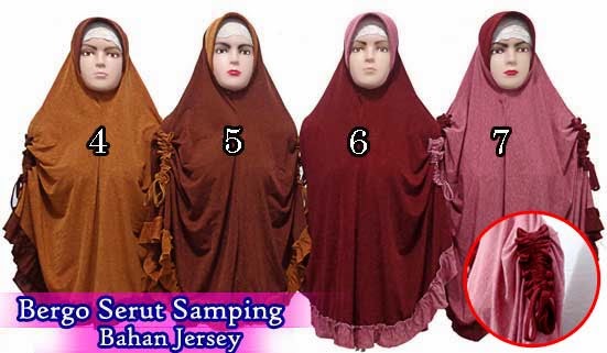  Jilbab bergo jumbo serut samping kiri dan kanan 