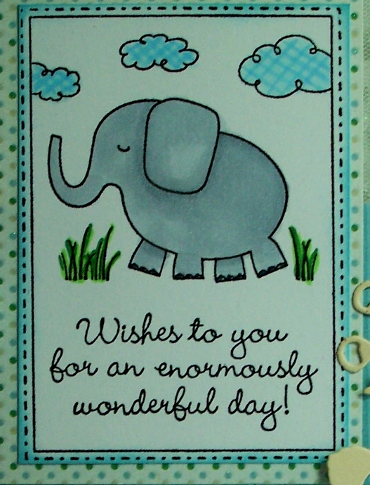 Sue's Rubber Stamping Adventures: Elephant Birthday Wishes