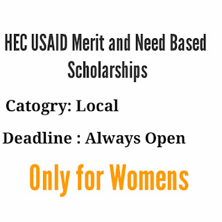 HEC USAID Merit and Need-Based Scholarship 2021