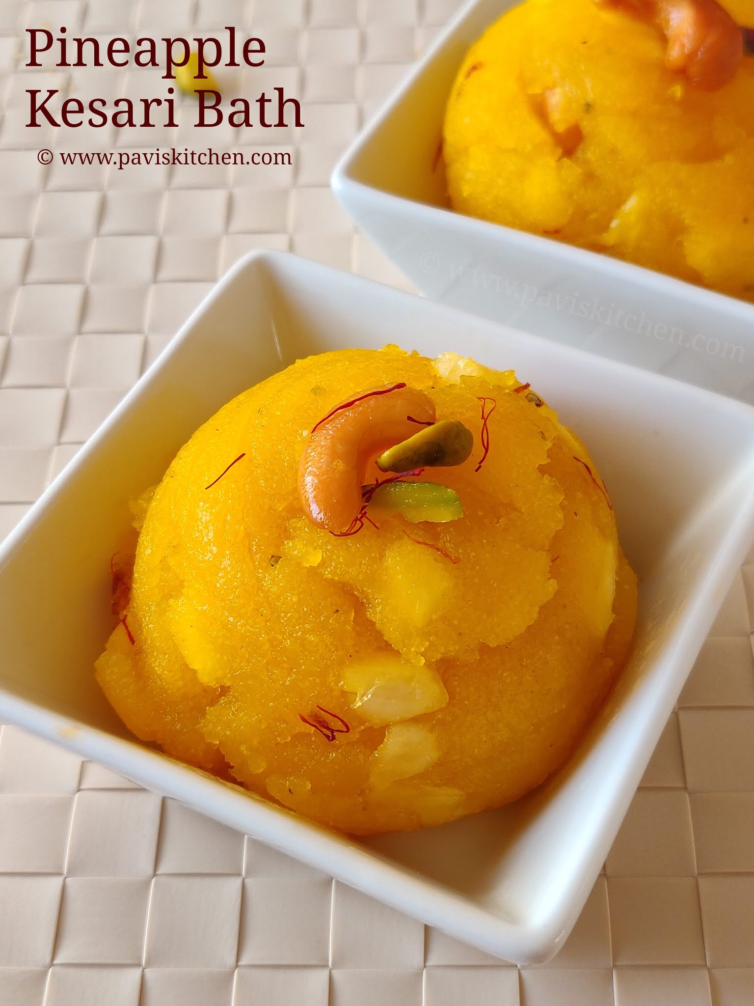 Pineapple kesari recipe | pineapple rava kesari | pineapple kesari bath