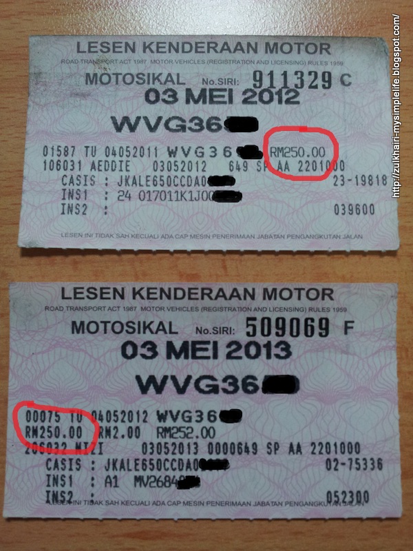 motorcycle road tax price malaysia