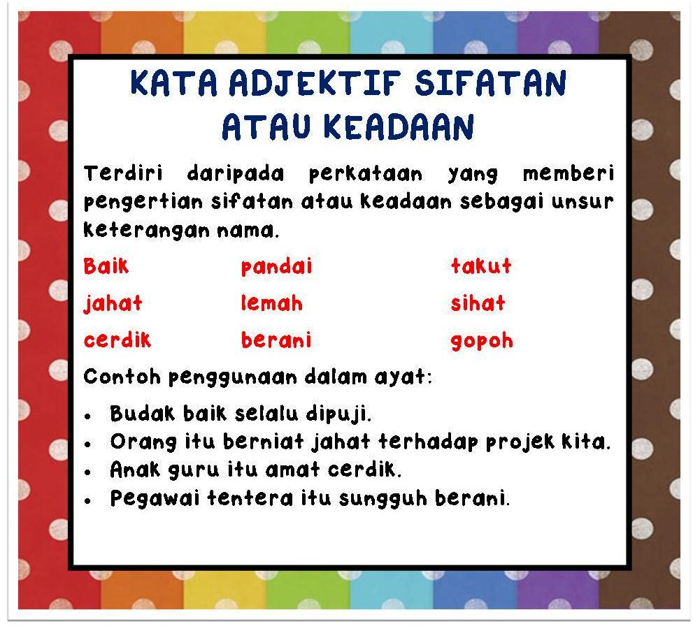 Bahasa Malaysia Kata Adjektif  Share The Knownledge