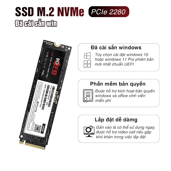 Ổ cứng SSD M2 NVMe Cài sẵn widnows mới nhất