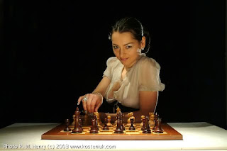 Beauty Woman Chess Players