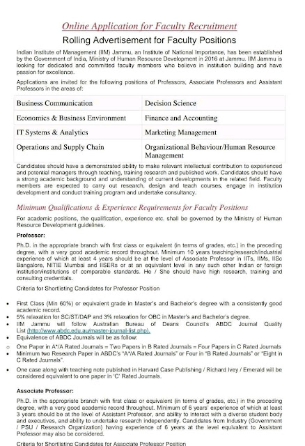 jobs in IIM Jammu