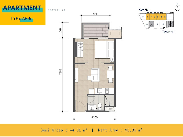 Upper West BSD City - Tipe 1BR