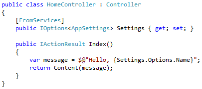 Uso de settings desde acciones