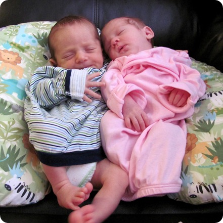 Twins Snuggling Together