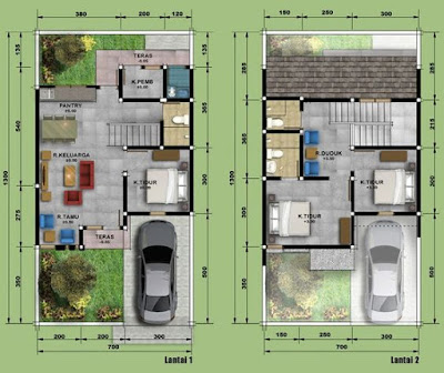 Denah Rumah Minimalis 2 Lantai Sederhana