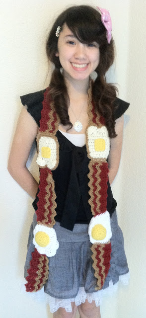 Bacon Egg Crocheted Scarf5