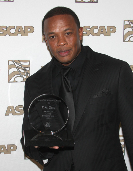 Dr Dre receives his Founder's Award at the ASCAP Rhythm Soul Awards 