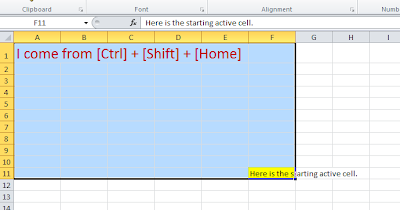 Show how to use the 3 keys; Ctrl+Shift+Home Excel Shortcut Extend The Selected Cells To The Beginning Of The Worksheet