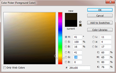 Color picker for foreground.