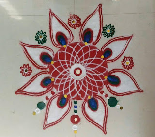 flower rangoli tutorial