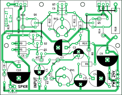 Placa de circuit pentru amplificatorul audio de 10 W