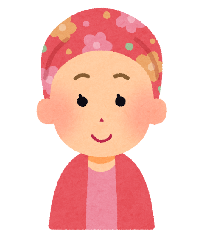 花柄のケア帽子をかぶった人のイラスト かわいいフリー素材集 いらすとや