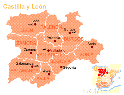 Castile and Leon Tourism Map Area