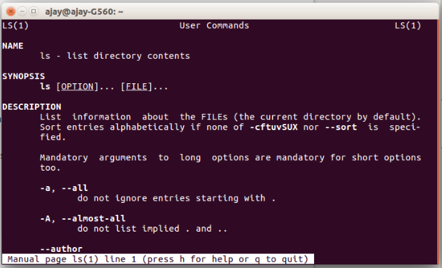 Linux man command