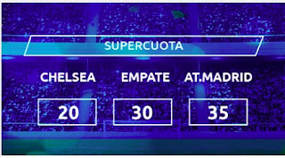 Mondobets supercuota Chelsea vs Atletico 17-3-2021