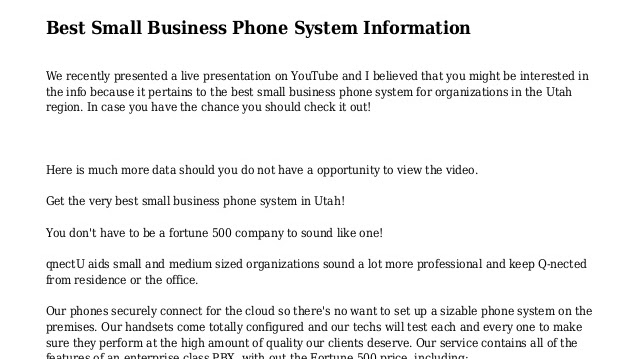 Business Telephone System - Best Phone System For Small Business