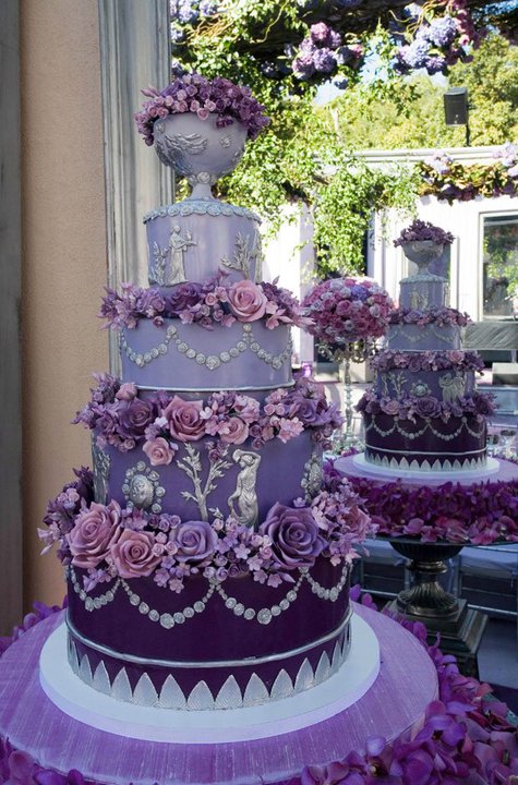 Lilac and Purple wedding cake