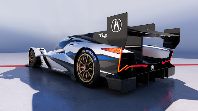 The Acura ARX-06 has IMSA-specific Xtrac, 6-speed sequential paddle-operated transmission, and rear-wheel drive.