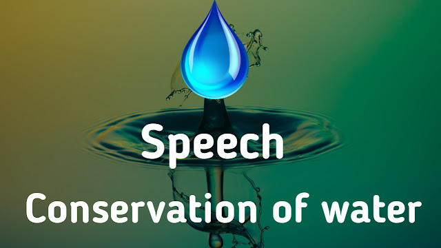 Prepare a Speech on Conservation of Water