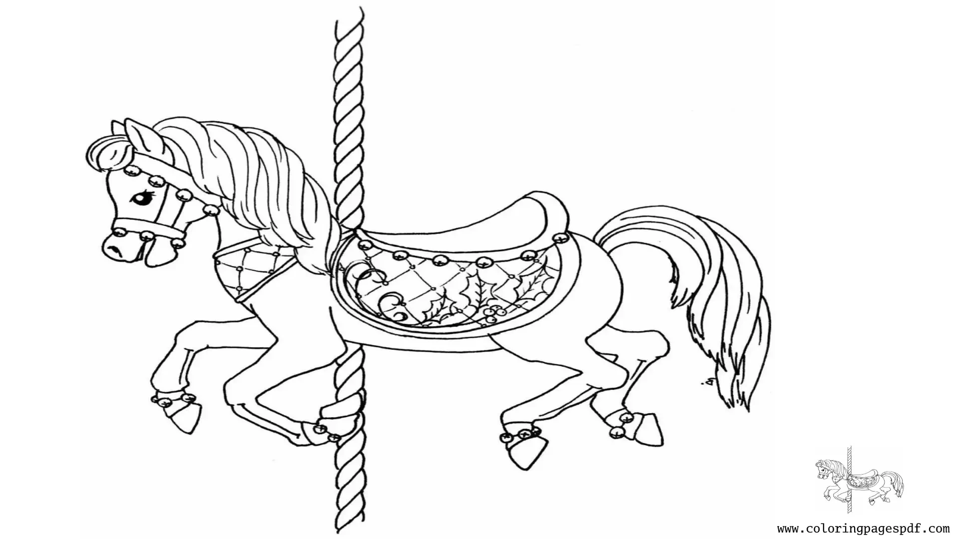 Coloring Page Of A Horse Carousel