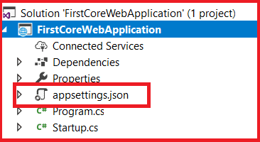 ASP.NET Core appsettings.json file