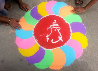 making makarsankranti rangoli 2016