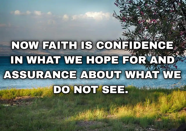 Now faith is confidence in what we hope for and assurance about what we do not see.
