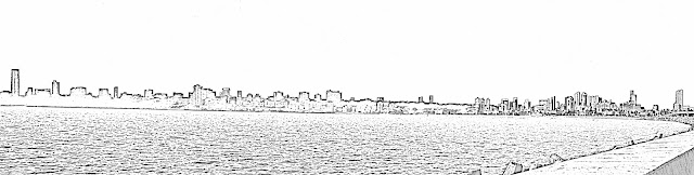 mumbai malabar hill skyline sketch