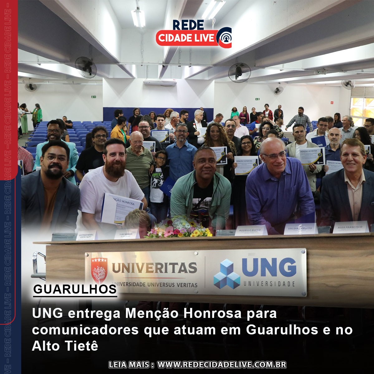 UNG entrega Menção Honrosa para comunicadores que atuam em Guarulhos e no  alto tietê.
