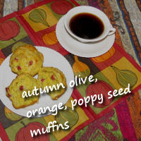 orange poppy seed muffins with autumn olive berries