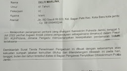 Delfi Laporkan Penanganan Perkara Yang Ditangani Satreskrim Polresta Jambi Ke Wassidik Polda Jambi.