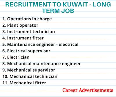 Recruitment to Kuwait - Long Term Job
