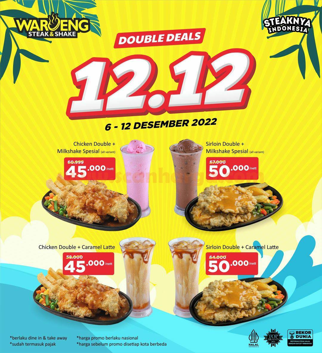 Promo Waroeng Steak & Shake⁣ – Double Deals 12.12