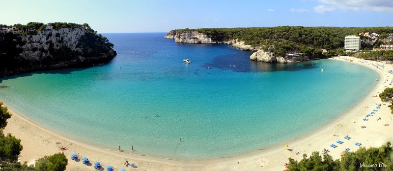 Menorca Panorama: The Spanish Island Of Menorca With The Jewel-Coloured Waters