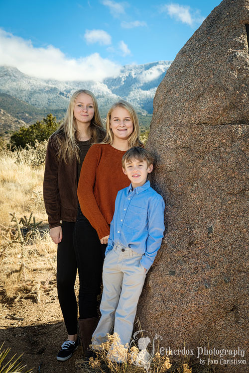 Professional portrait of a family on location Elena Gallegos in Albuquerque
