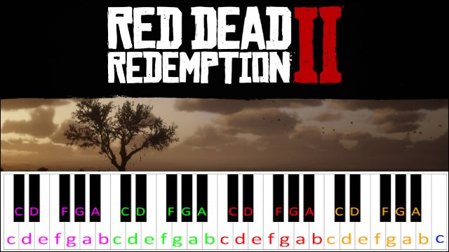 Red Dead Redemption 2 - Main Menu Theme Piano / Keyboard Easy Letter Notes for Beginners