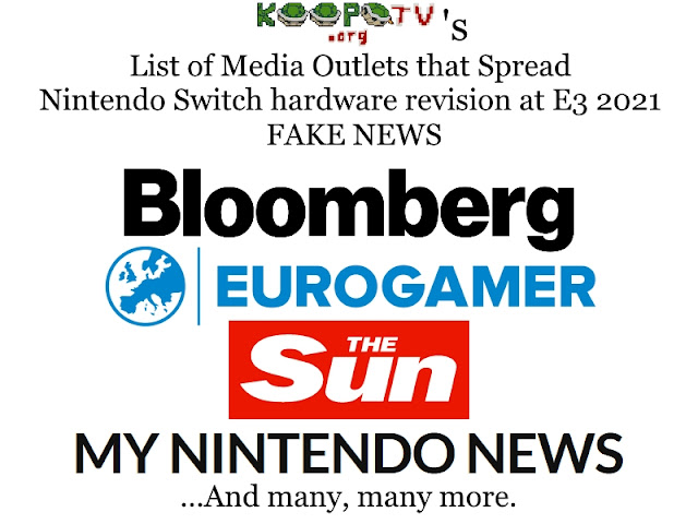 Super New Nintendo Switch Pro hardware revision fake news E3 2021 Bloomberg Eurogamer The Sun My Nintendo News