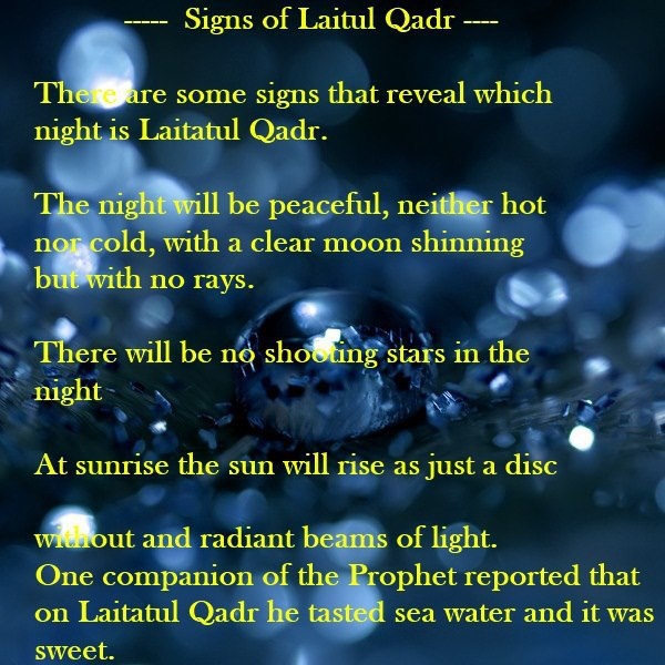 Signs of Lailat al Qadr