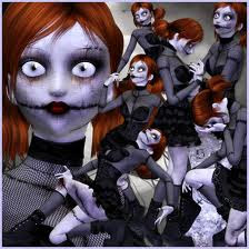 Creepy Halloween Dolls Background